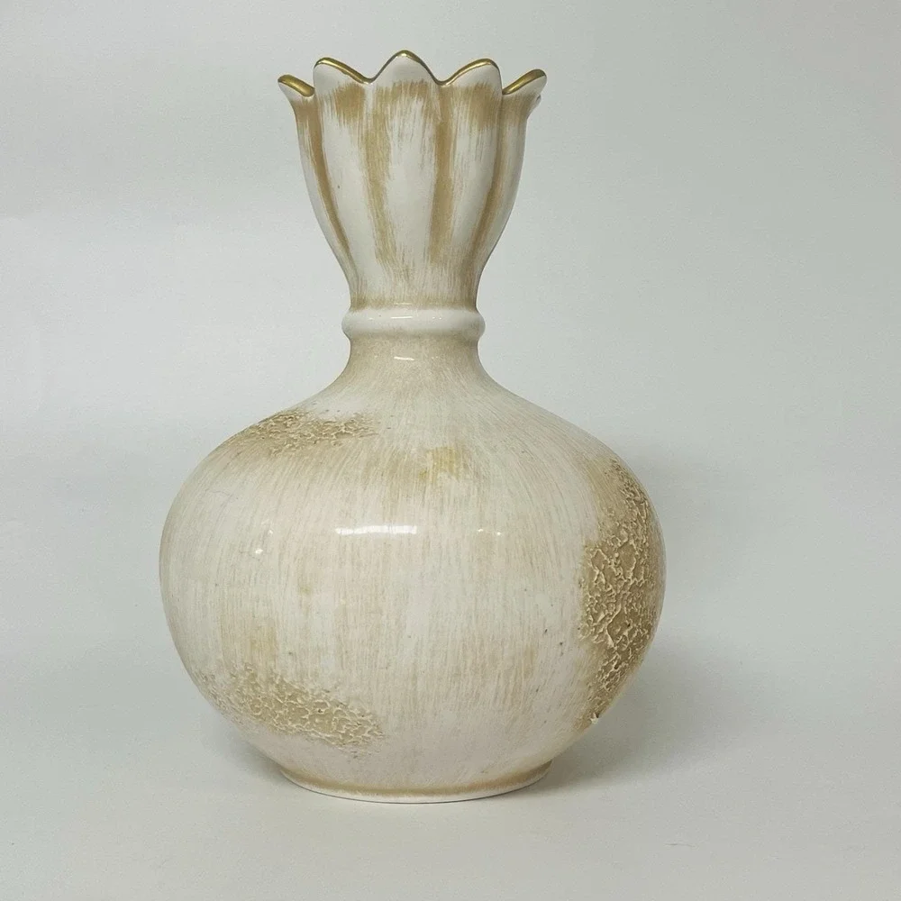 Haeger Tulip Top 4040 Vase Mottled Glaze Vintage USA 1960s